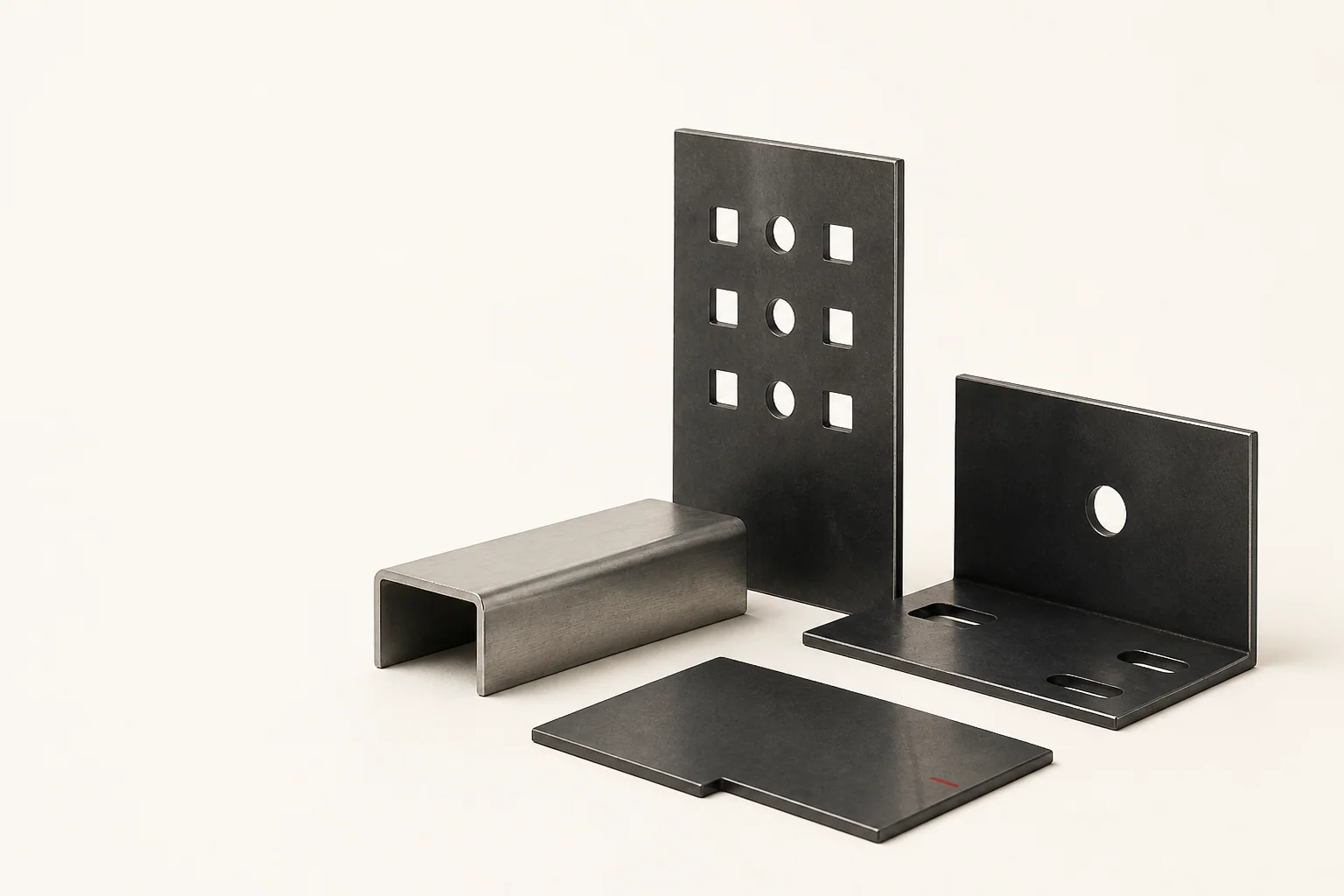Laser-cut plates and formed sheet-metal components arranged as a precise fabrication study