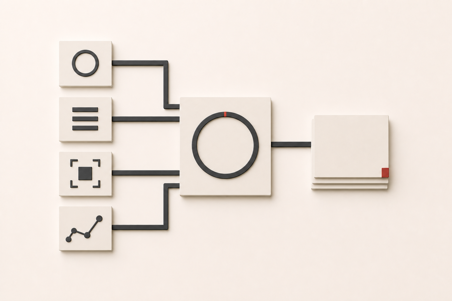 Search, capability, buyer-fit, and coverage signals converging into one coordinated strategy and a stack of qualified inquiry cards